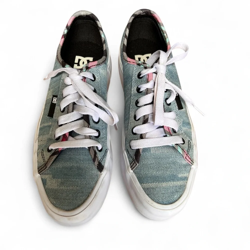 ⭐️ DC Manual Platform Denim Skate Casual Sneakers Women's Shoes Size 6.5 Vegan